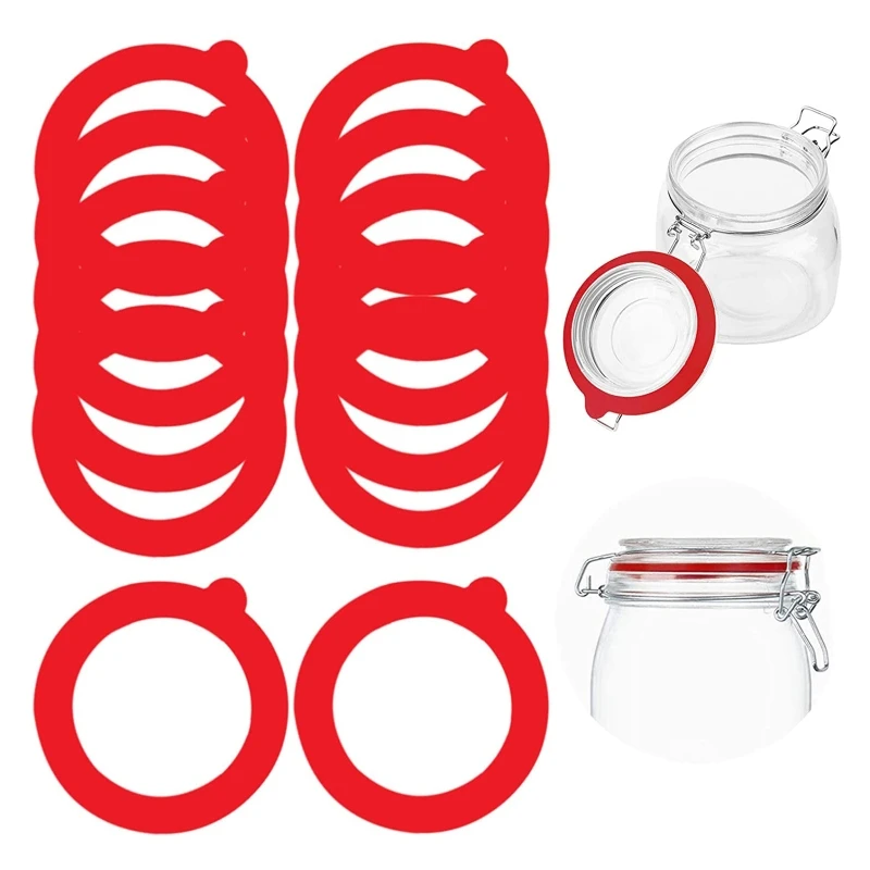 

15pcs Canning Seal Silicone Replacement Gasket Airtight Rubber Seals Ring Leak-Proof for Glass Jar Storage Container