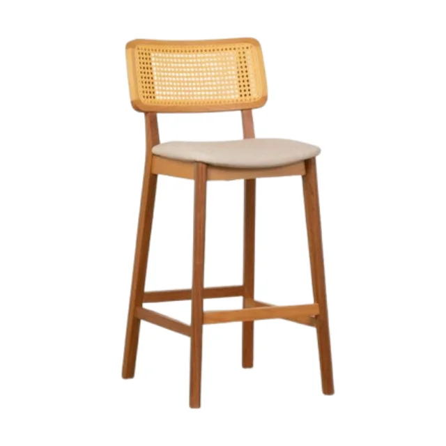 الشمال نمط خشبي بار البراز الخوص الروطان كرسي مرتفع الترفيه المنزل بار الأثاث التصميم الحديث