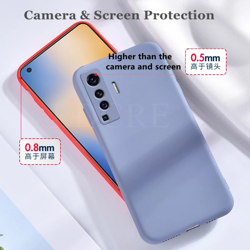 For Vivo X50 Pro Case Liquid Ultra Thin Silicone Shockproof Soft Case For Vivo X60 X60 Pro Plus Cover For Vivo X70 X70 Pro Plus
