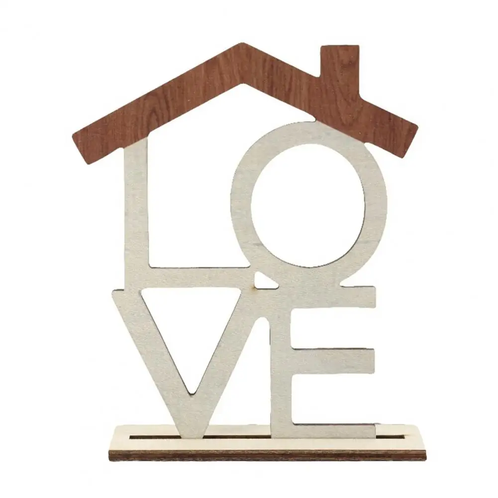 Desktop Home Decoration Wooden Base English Letter Ornament for Home Office Table Centerpiece Elegant Desktop Decoration