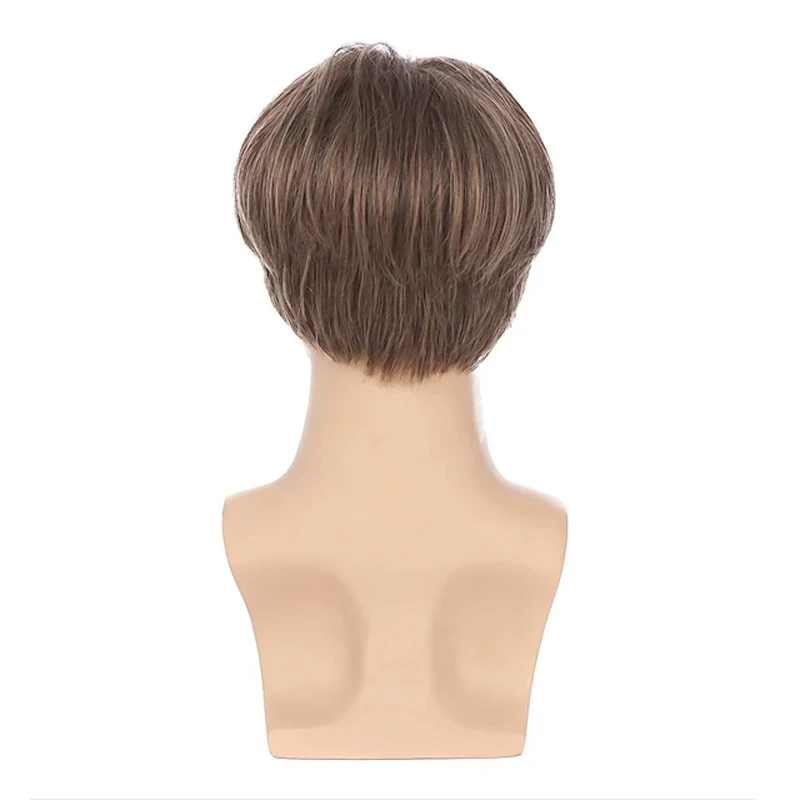 HAIRJOY Short Straight Synthetic Hair Side Part Wigs for Men Halloween Leon Kennedy Resident Evil Wig