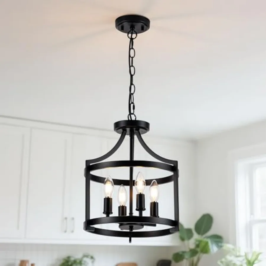 

4-Lights Farmhouse Chandelier Convertible Semi Flush Mount Ceiling Light Fixture Modern Industrial Chandelier Hanging Light Rus