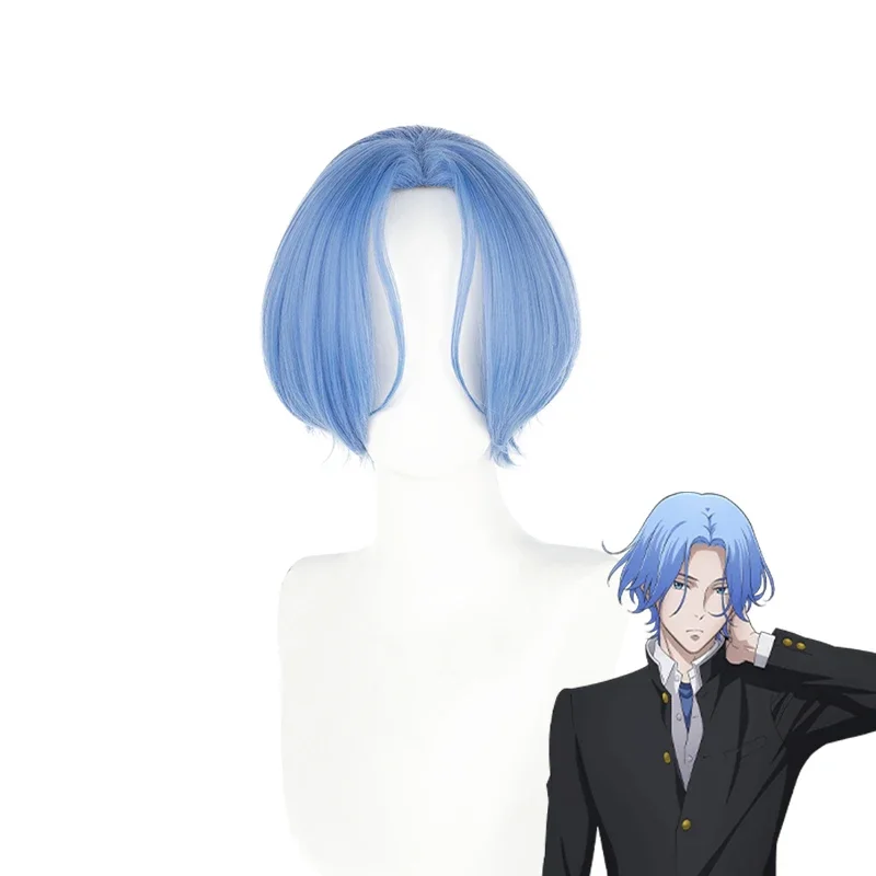 Sk8 The Infinity Langa Hasegawa Cosplay Wig Halloween Anime Cosplay Short Blue Wig Unisex Heat Resistant Synthetic Hairs