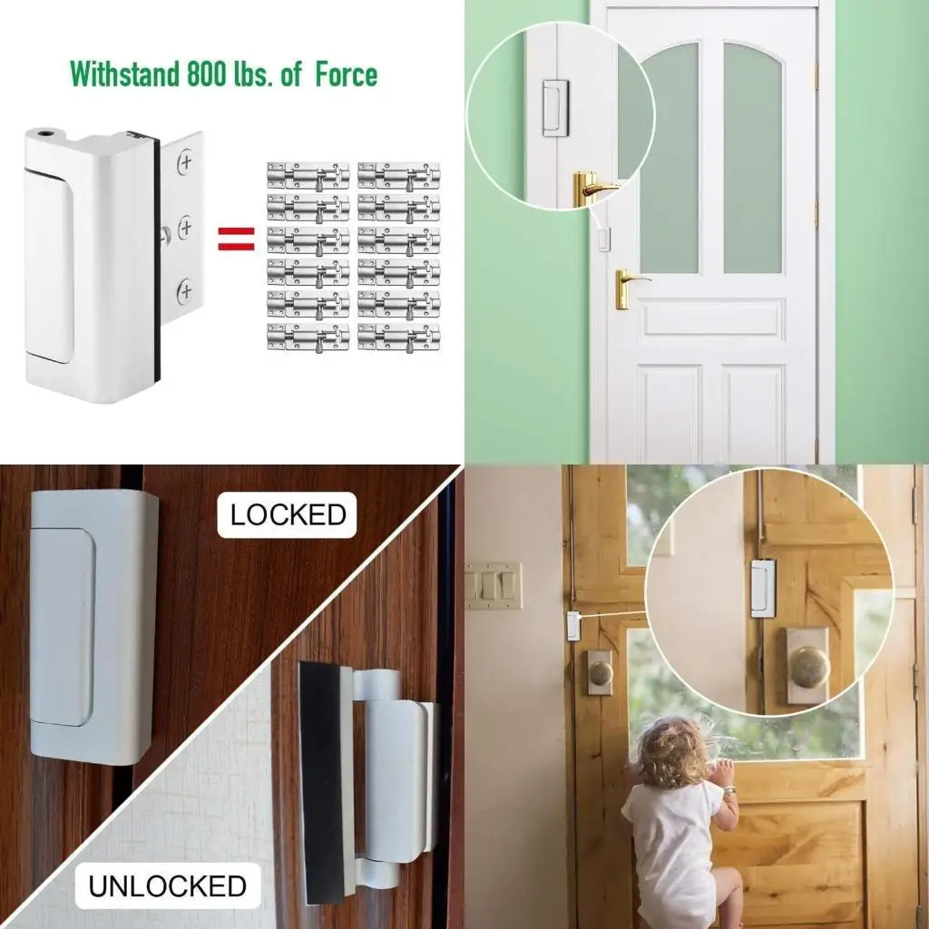 

652F Home Security Door Lock Metal Door Reinforcement Lock Durable Childproof Front Doors Lock for Home Safety and Privacy