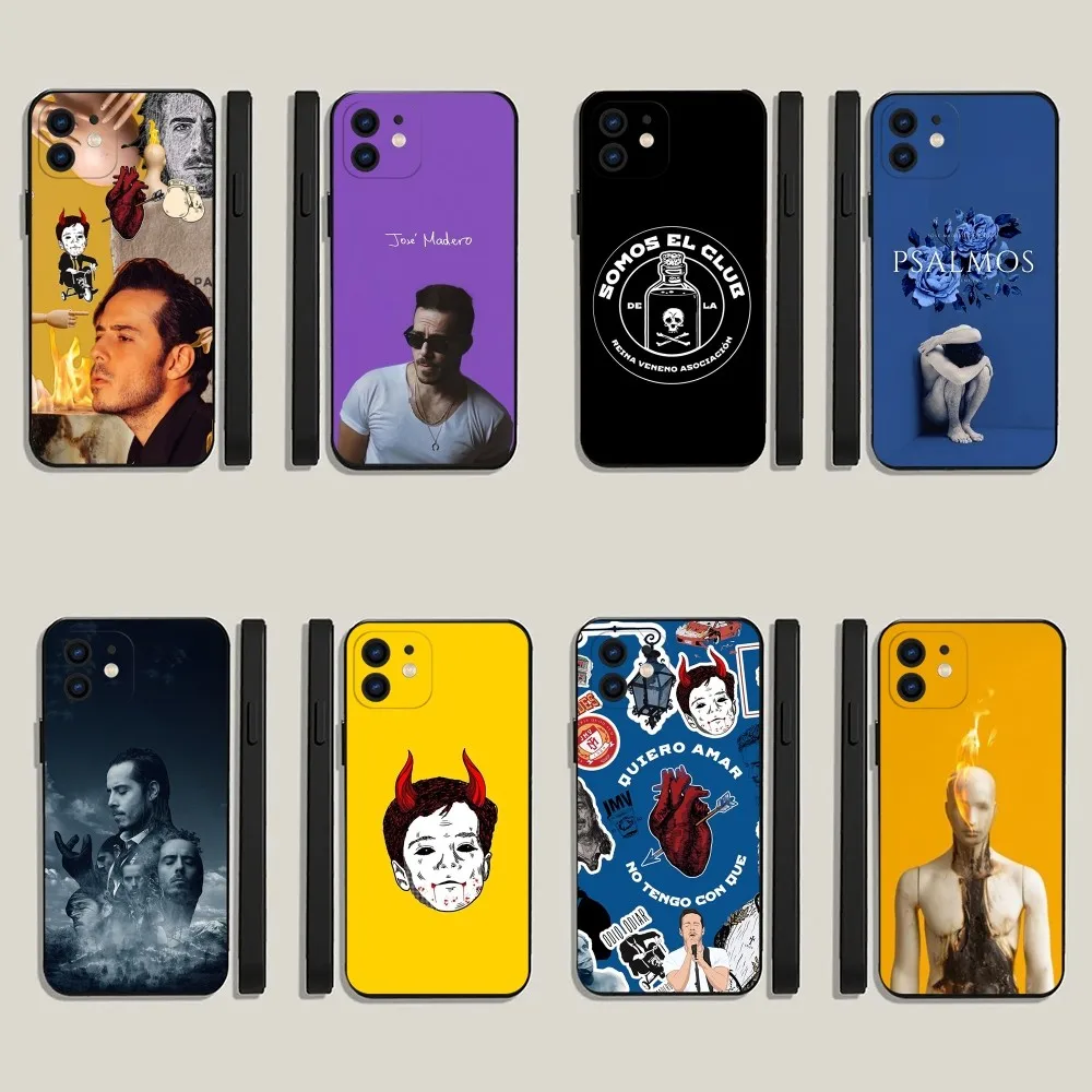 Funda de teléfono Jose m-madero Singer para iPhone 15,14,13,12,11,Plus,Pro Max,XS,X,XR,SE,Mini,8,7 funda negra de silicona suave