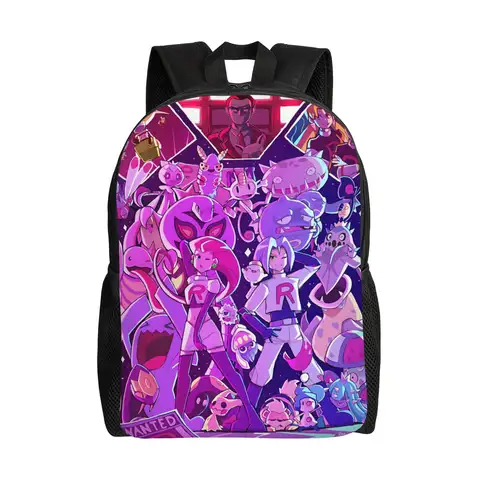 1PC Fashion Backpacks pokemon stickers team rocket Daypack funko Daily High School Sturdy Shoulder Rucksack