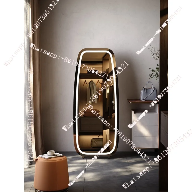 Light luxury full-length mirror, master bedroom with new brand furniture, modern full-body mirror