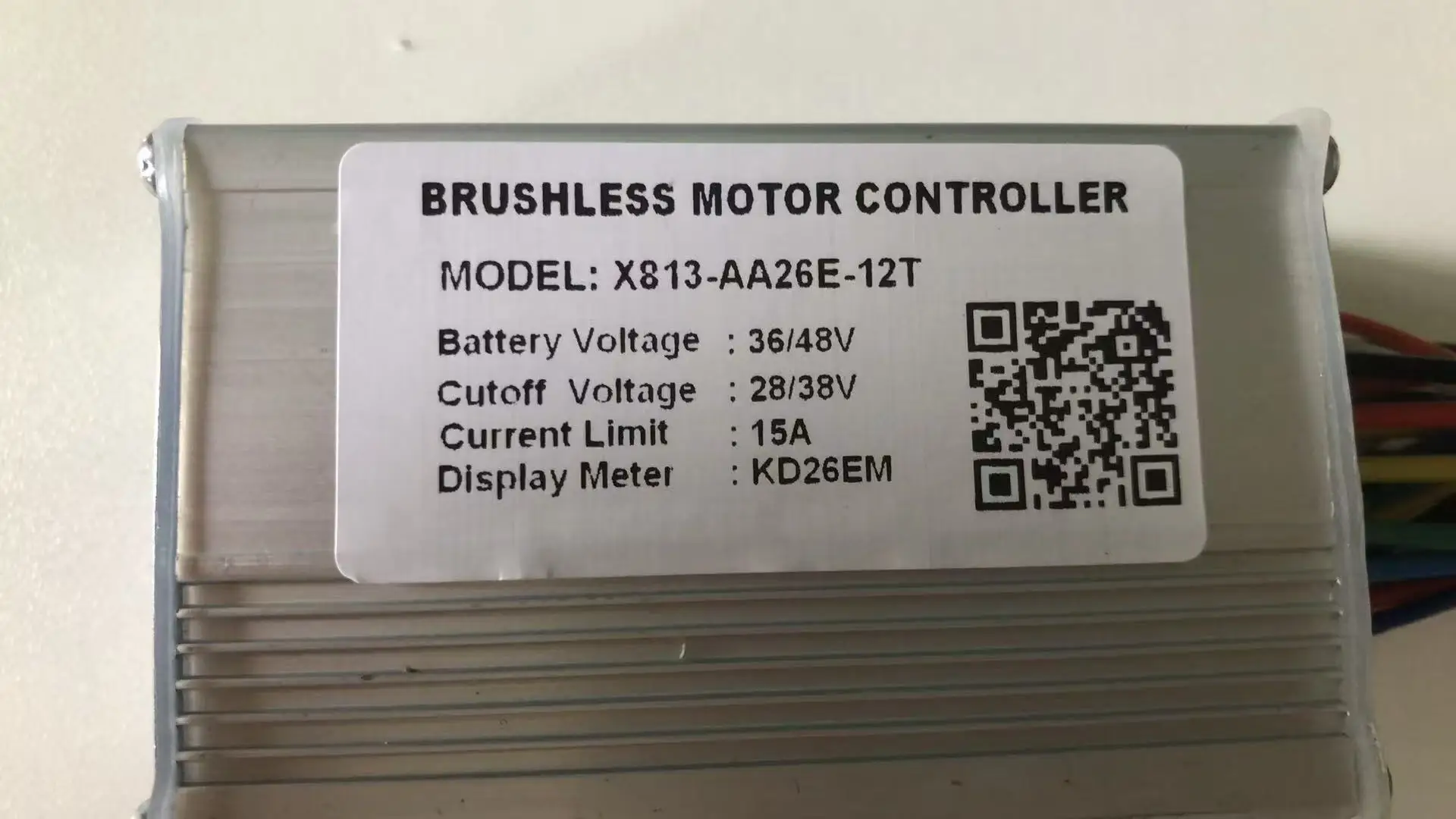 Universal 36/48V 15A Brushless Controller X813-AA26E-12T Cutoff Voltage 28V/38V Support KD26EM Dashboard Electric Bicycle DIY Mo