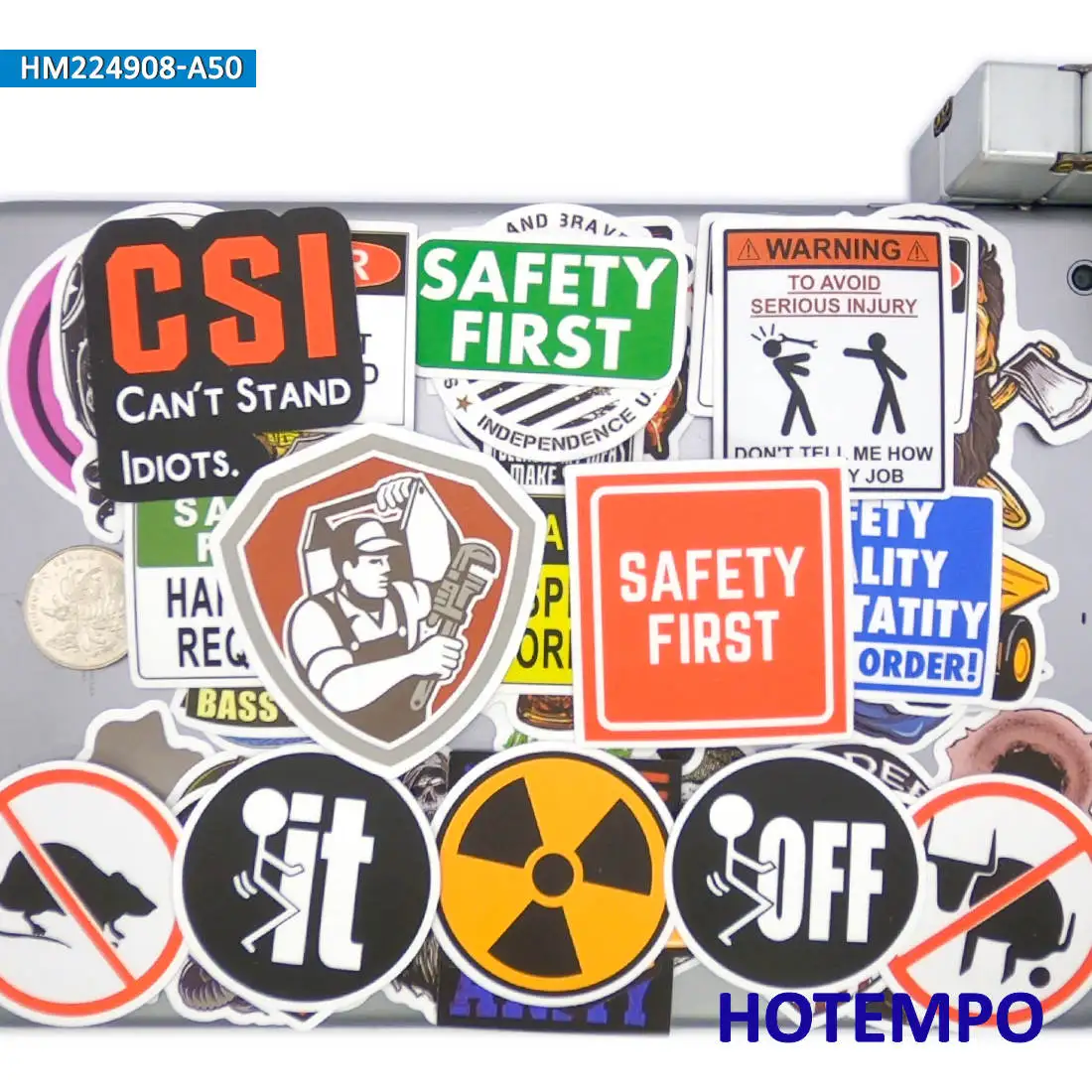 20/30/50PCS Safety Warning Stickers Caution Tips Danger Sign Helmets Decals for Luggage Laptop Phone Bike Motorcycle Car Sticker