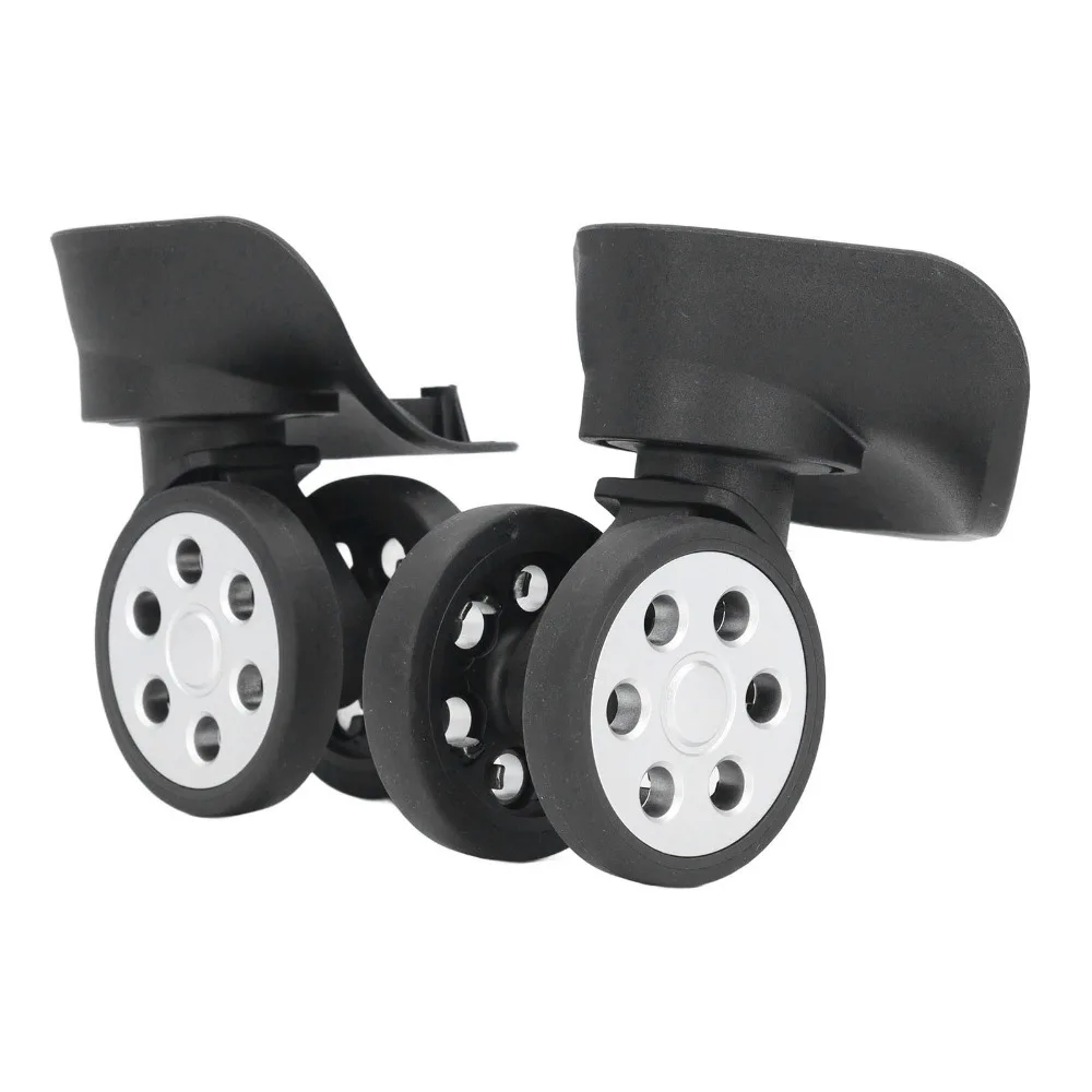 

2 шт. бесшумные амортизирующие колеса для багажа, вращающиеся на 360 градусов одинаковые винты, роликовые колеса для чемодана, двухрядные универсальные колеса