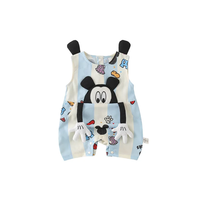 Summer Baby Girls Sleeveless Climbing Romper Cute Soft Thin Cotton Kawaii Infant Bodysuit Casual Wear Outfit 0-1 Years