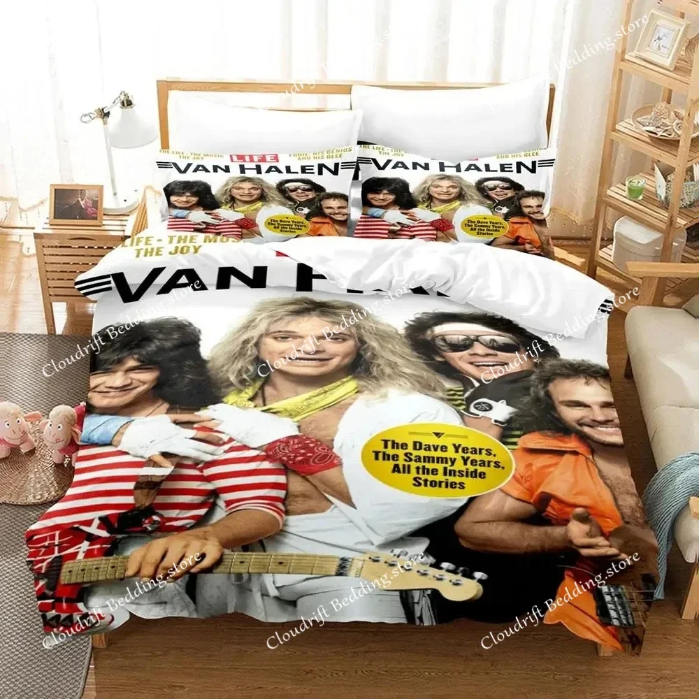 3D Print Eddie Van Halen Bedding Set Duvet Cover Bed Set Quilt Cover Pillowcase Comforter king Queen Size Boys Adult