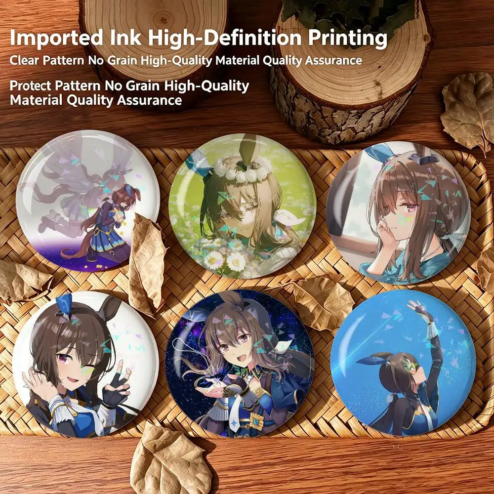 Admire Vega Umamusume - Insignias creativas de hojalata, botones redondos, broches para ropa y mochilas, personalizables