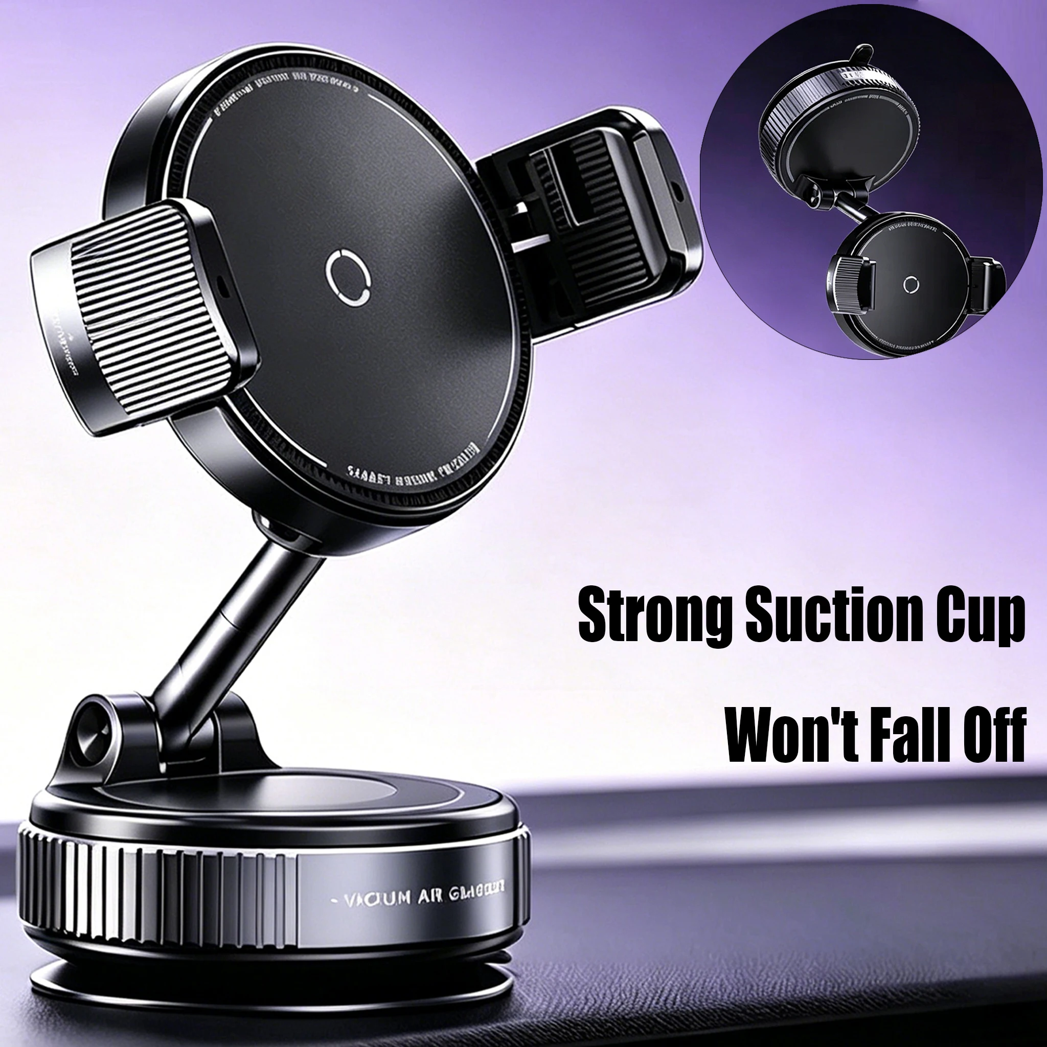 

Car Phone Holder Mobile Support Vacuum Suction Cup Holder For Phone Foldable 360° Adjustable Universal for Car, Desk, Bathroom