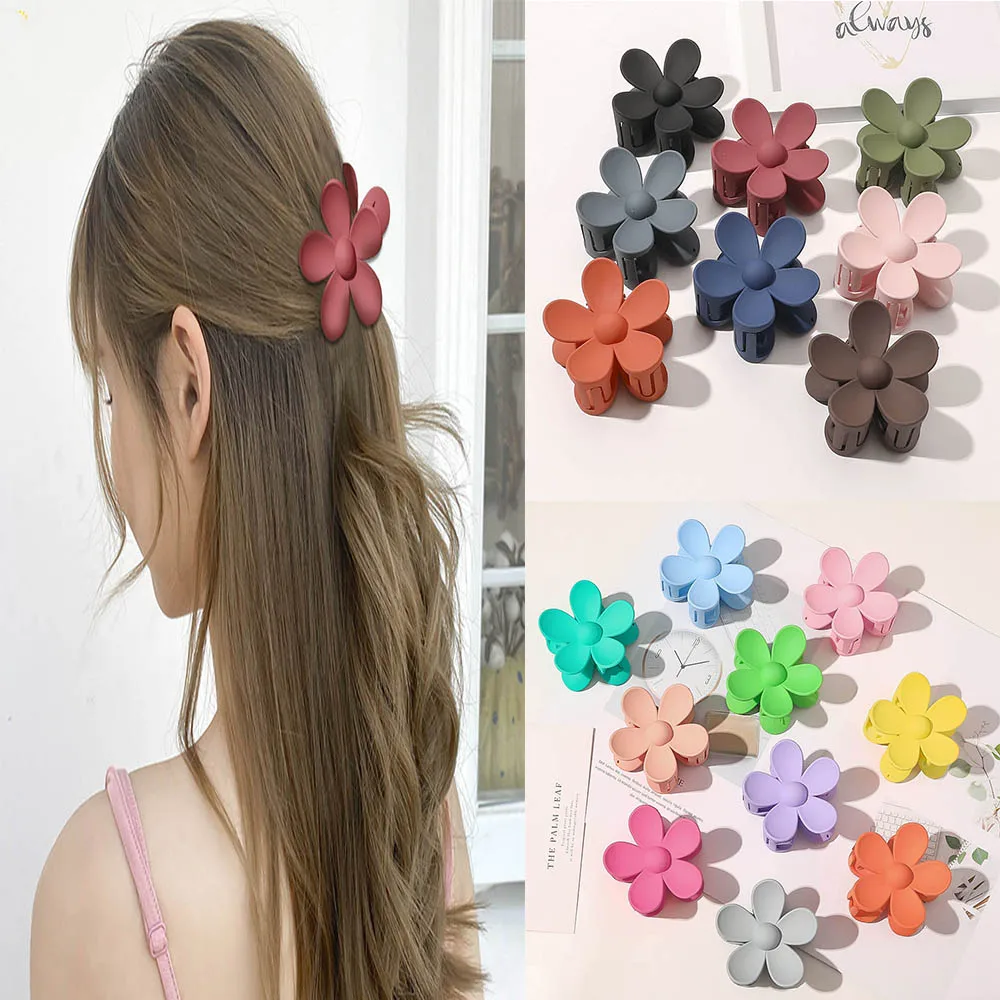 Korea Flower Shape Hair Claw Clip for Women Girls Barrette Crab Hair Claws Ponytail Hairpins Bath Barrette Headwear Accessories