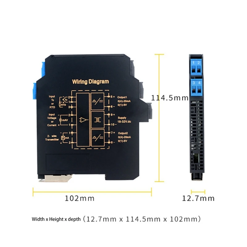 Ultra-Thin Signal Isolation Transmitter Current, Voltage Transmitter Multi-Input, Multi-Output 4-20MA 1 Input 2 Outputs