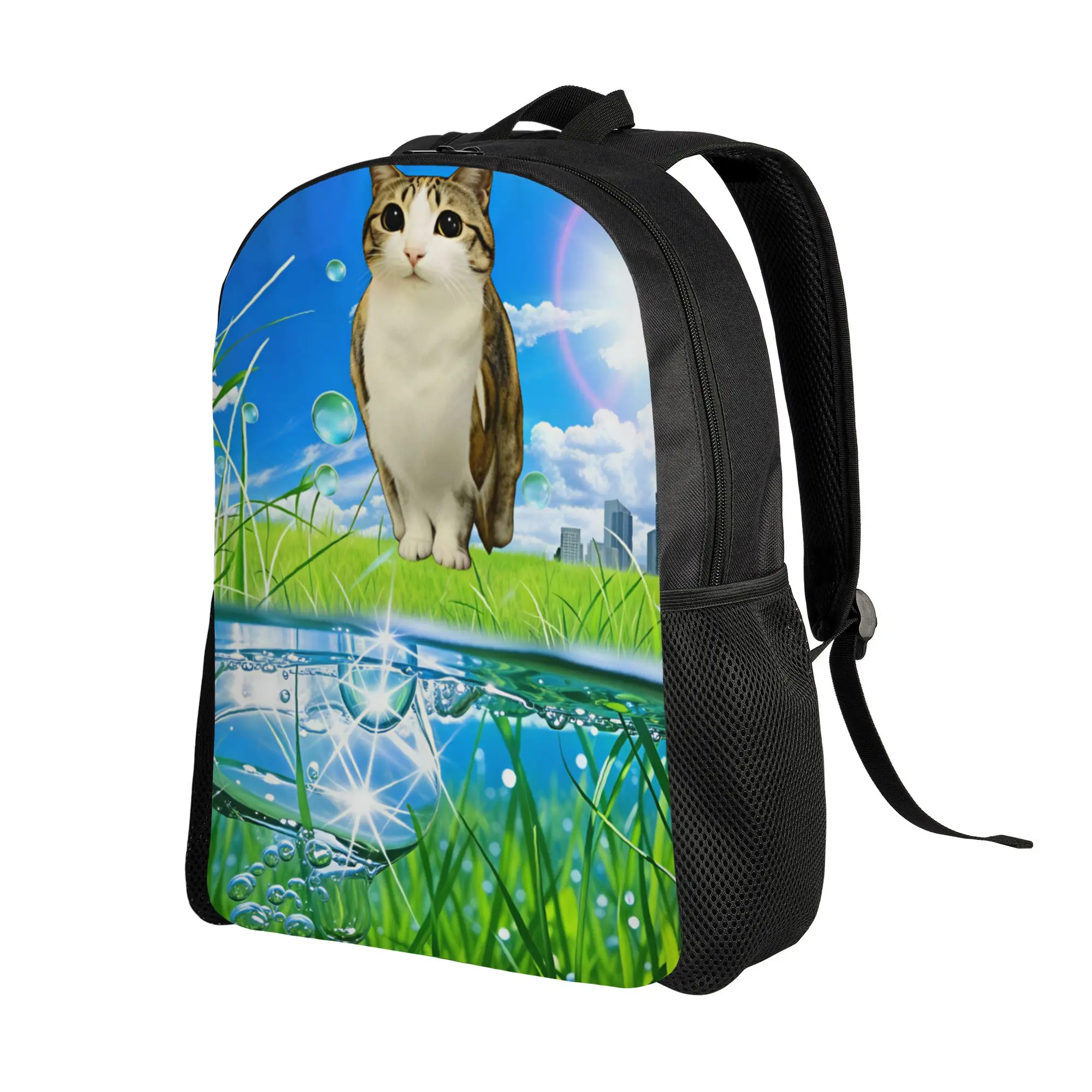 Cat Owl Funny  Backpack  Casual Backpacks Women Cycling Large High School Bags Colorful Rucksack