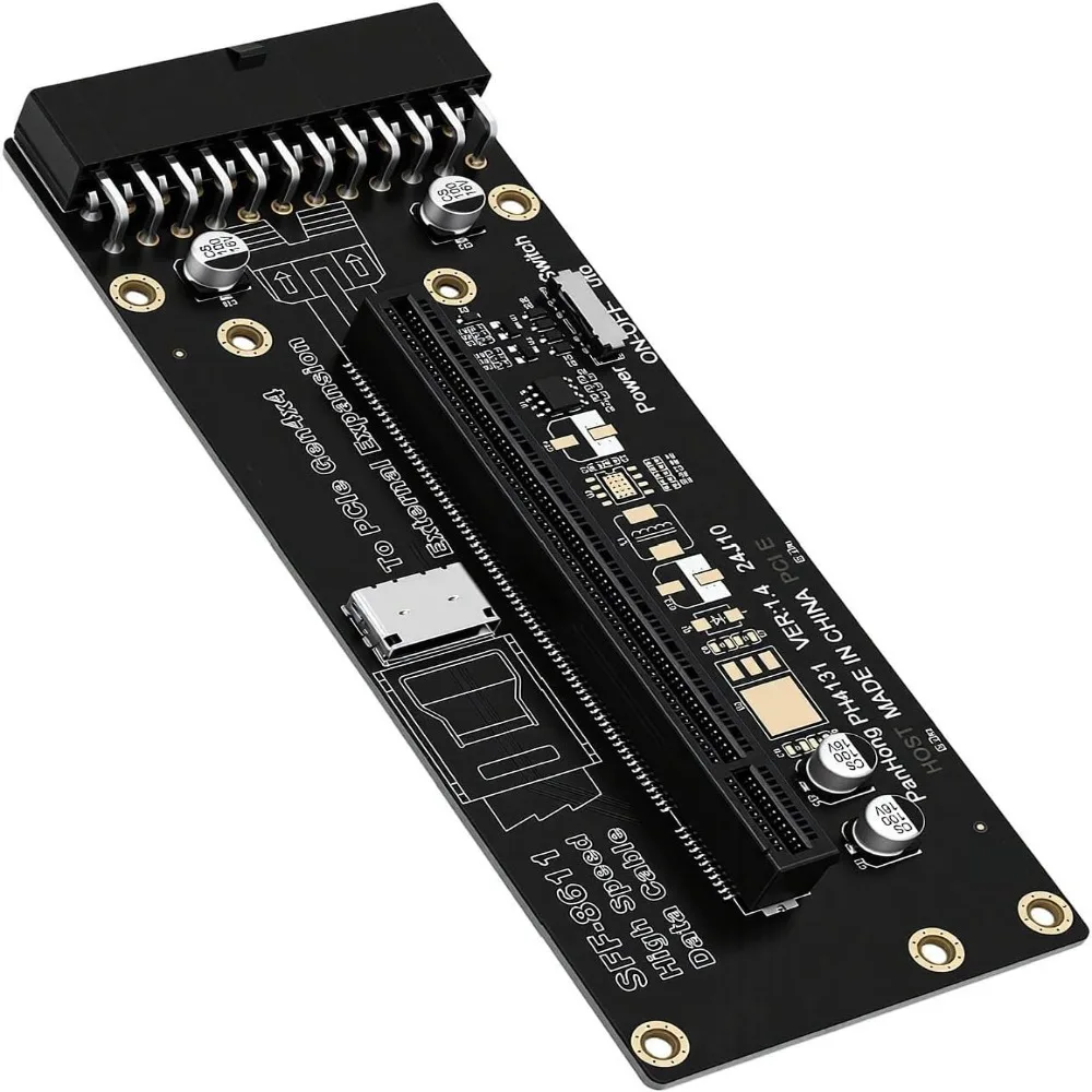 PCIe 4.0 X16 Interface Data Transfer Expansion Card 24Pin Power Supply 64Gbps Bandwidth PCIe 4.0 X16 Adapter SFF-8612