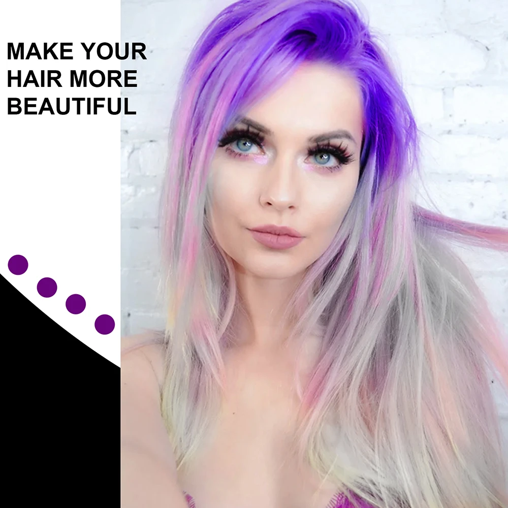 شمع مؤقت بلون الشعر ، شامبو تلوين الشعر ، صباغة لمرة واحدة ، رمادي فضي ، كريم تصفيف لمرة واحدة