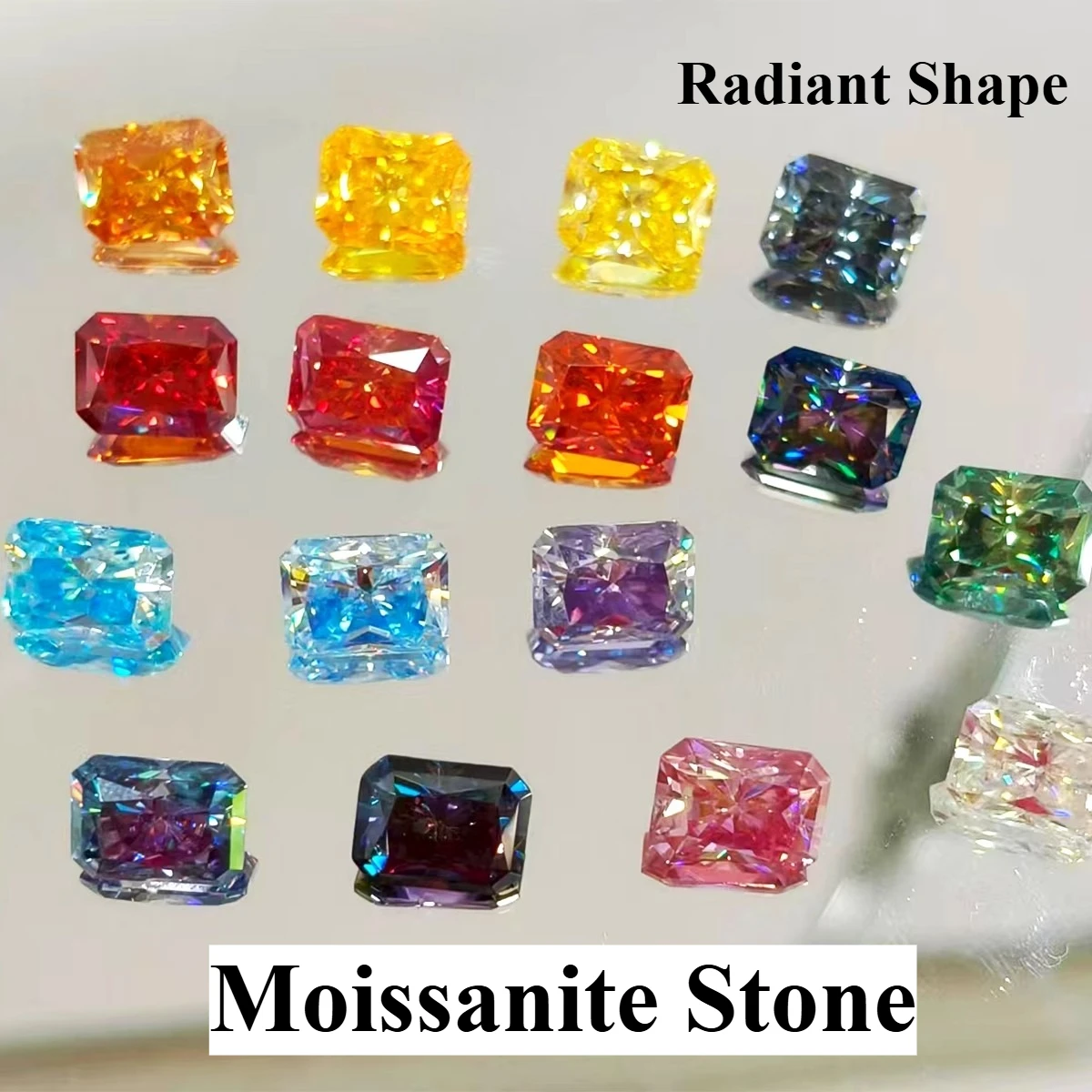 

Radiant Shape Moissanite Stone VVS1 Combination chain Charms Beads with Certificate for Advanced Jewelry Making Material