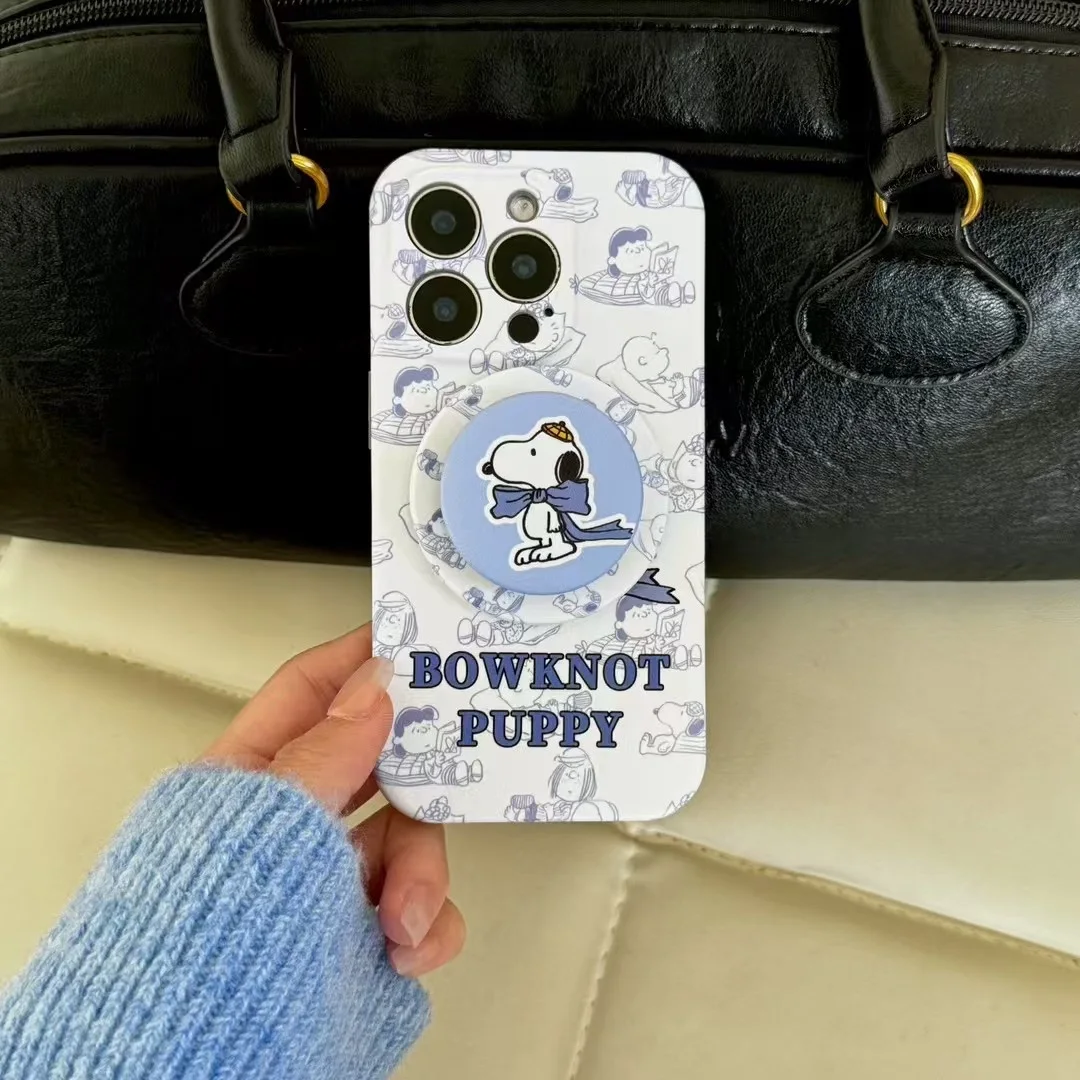 لطيف الفول السوداني سنوبي تشارلي براون Magsafe شحن لاسلكي جراب هاتف آيفون 13 14 15 16 برو ماكس مضحك سنوبي حامل مغناطيسي