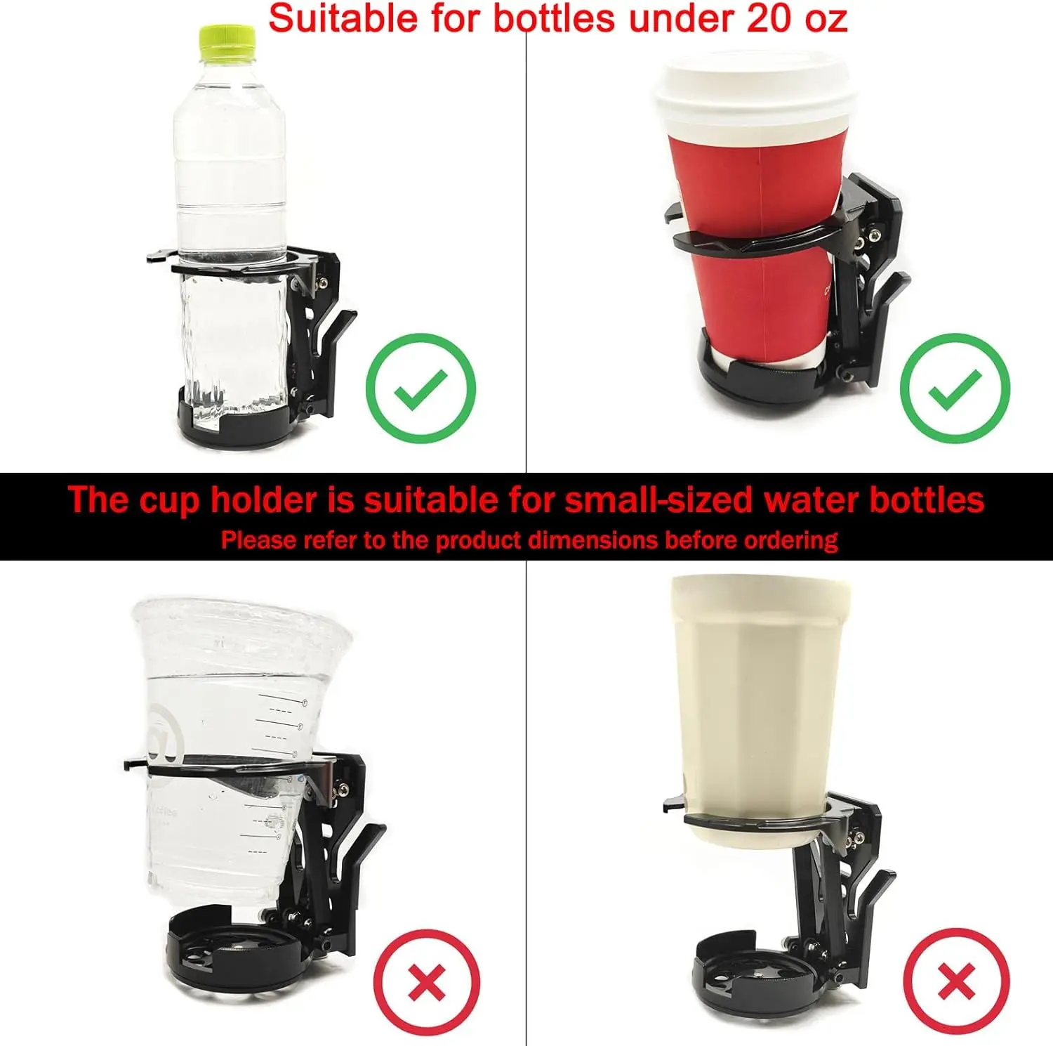 Universeller faltbarer Motorrad-Getränkehalter, Anti-Shake, 360° drehbar ° Drehbarer Getränkehalter für Lenker für Motorrad, Fahrrad, ATV, UTV, Roller – Detail 8