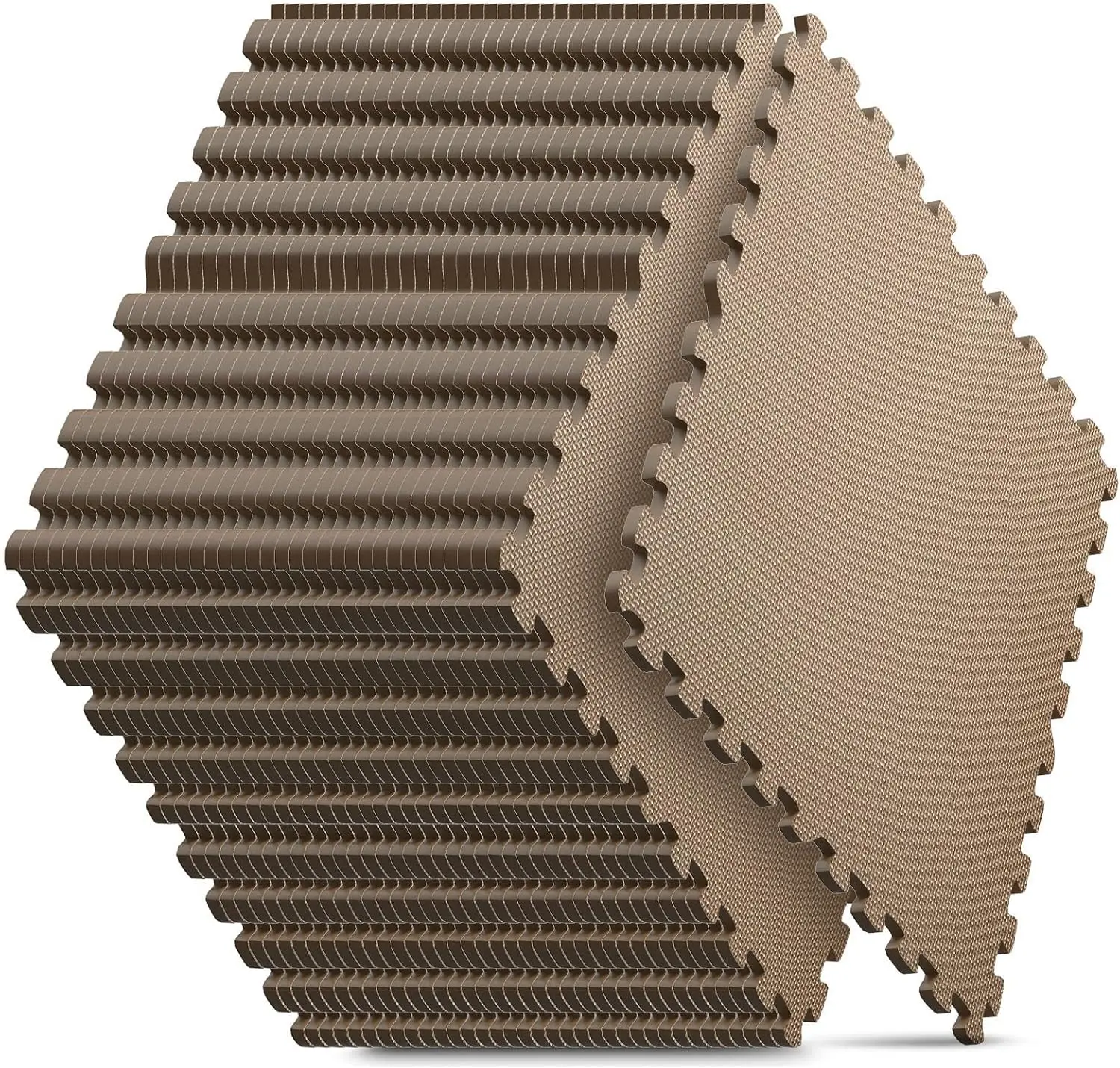 Puzzle Exercise Mat Interlocking EVA Foam Floor Tiles Home Gym Workout Equipment Pad Play Area Floor Mat Brown 36 Tiles 144 Sq Ft