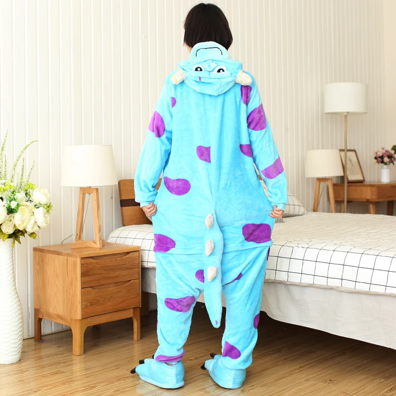 Adults Cartoon Onesies Kigurumi Unisex Anime Sulley Cosplay Costumes For Halloween Christmas Party Women Men Animal Pajamas