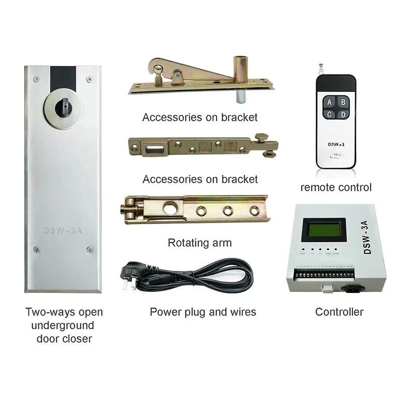 

Dsw-3A-180D Remote Door Closer In Ground Mounting Electric Floor Spring Automatic Swing Door Opener Operator