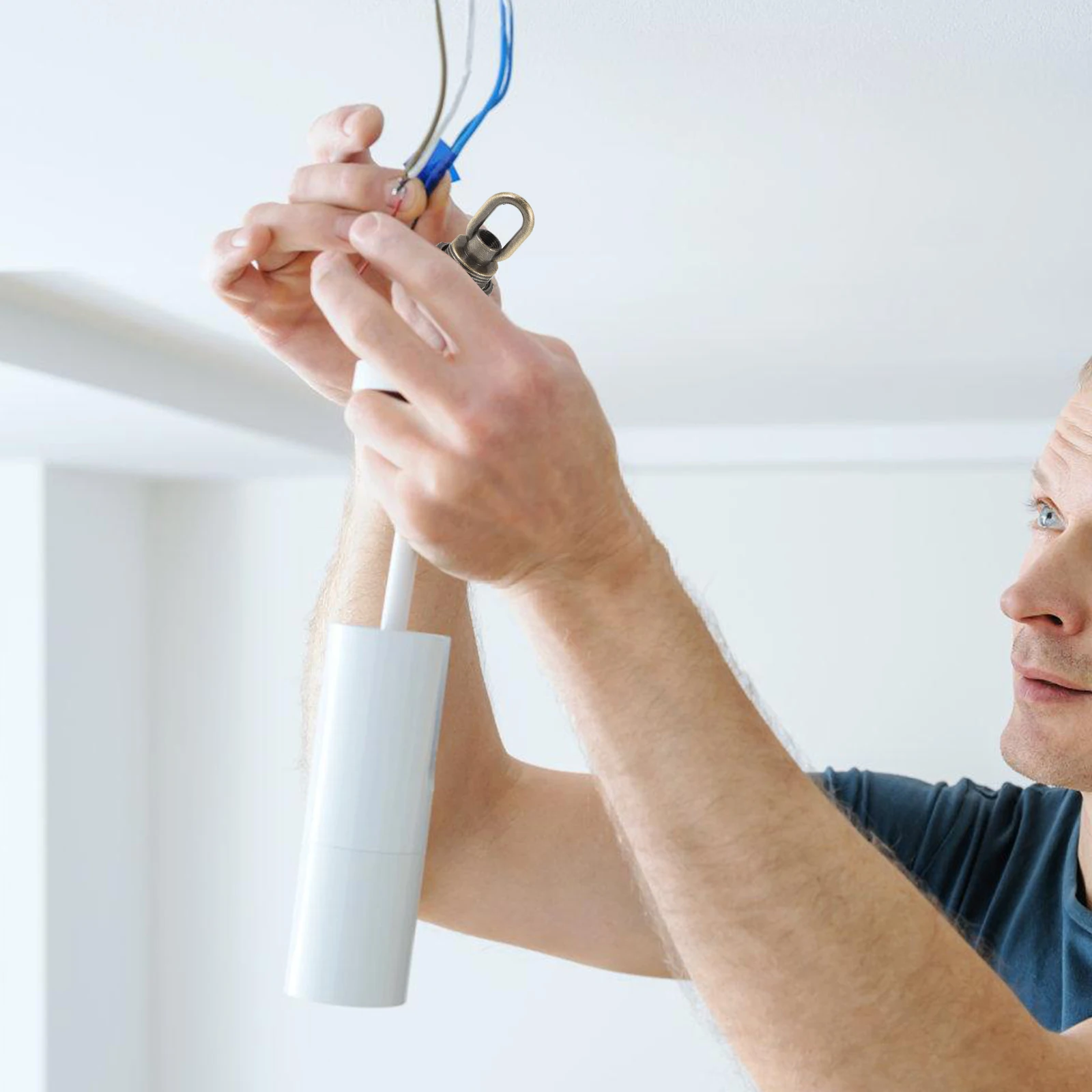 

4pcs Lamp Hooks Eye Nuts Zinc Alloy Golden Thread Heavy Duty Hanging Light Parts Pendant Fixture Accessories