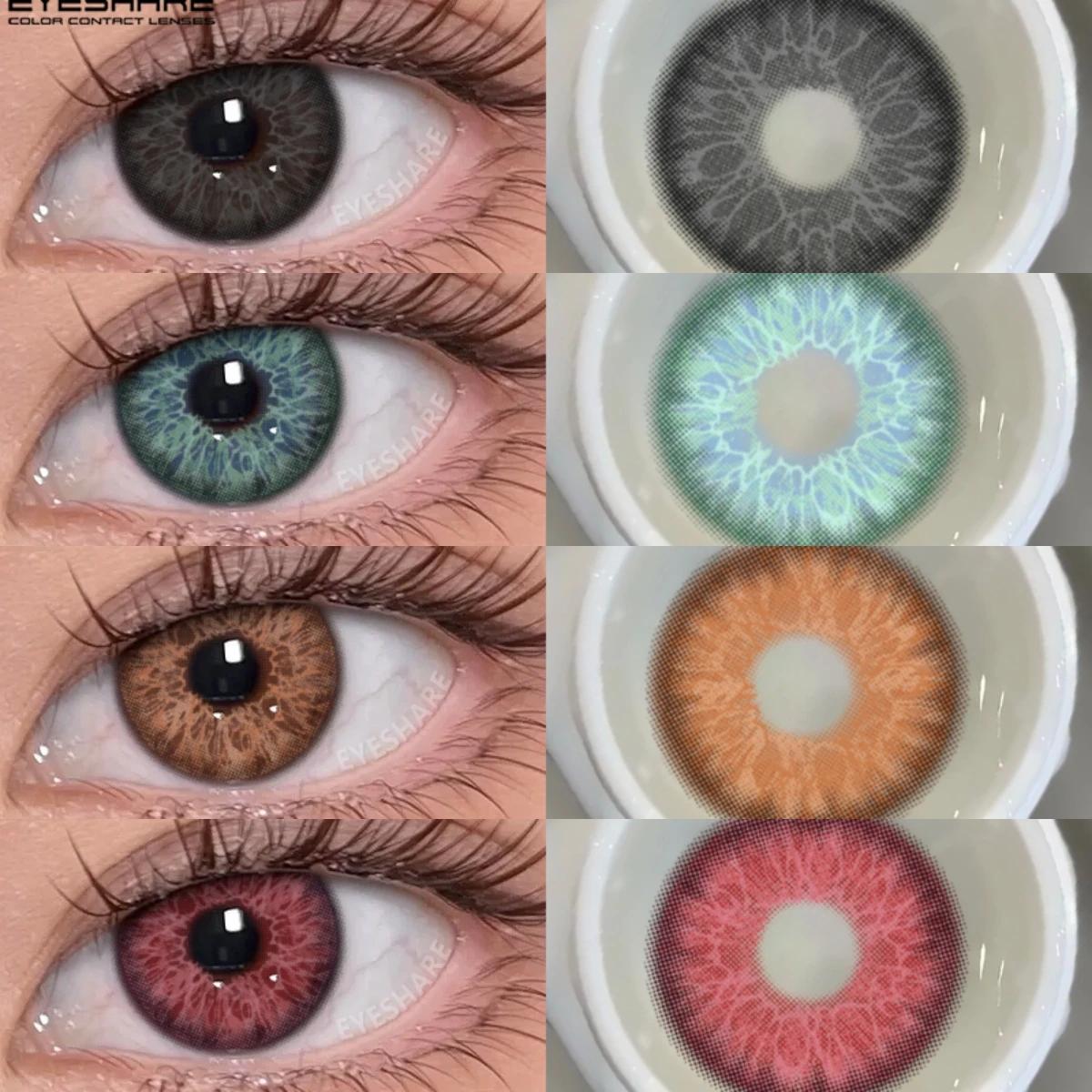 EYESHARE Farbige Kontaktlinsen Schöne Pupille 2 Stück/Paar LUCERNE Weiche Kontaktlinsen Jahreslinse/6 Monate