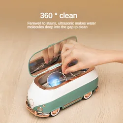 the Bus Ultrasonic Cleaner Car Model Bath 45Khz Frequency Vibration Cleaning Machine Household Vintage Built-in Vanity Mirror