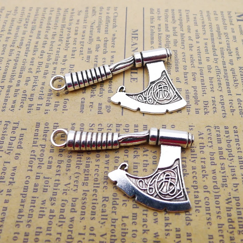 

Fashion 5pcs Alloy Axe Finding Charms 25*43mm AAC075