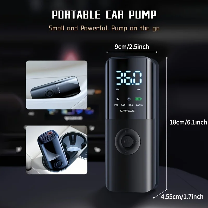 Air Compressor Portable Car Air Pump Digital Wireless Car Tyre Inflator 12V 150PSI Tire Air Injector For Bicycle Tire Fill Pump