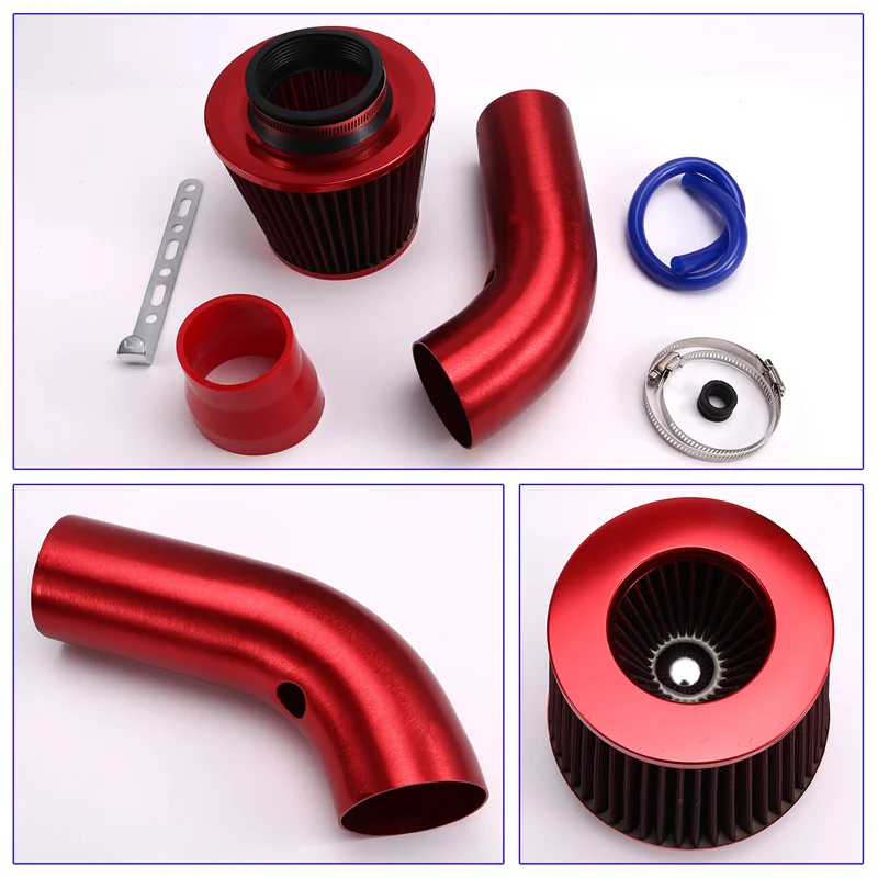 

76Mm/3-Inch Car Air Filter With Intake Pipe System Turbine Induction Kit Aluminum Universal Truck Accessories