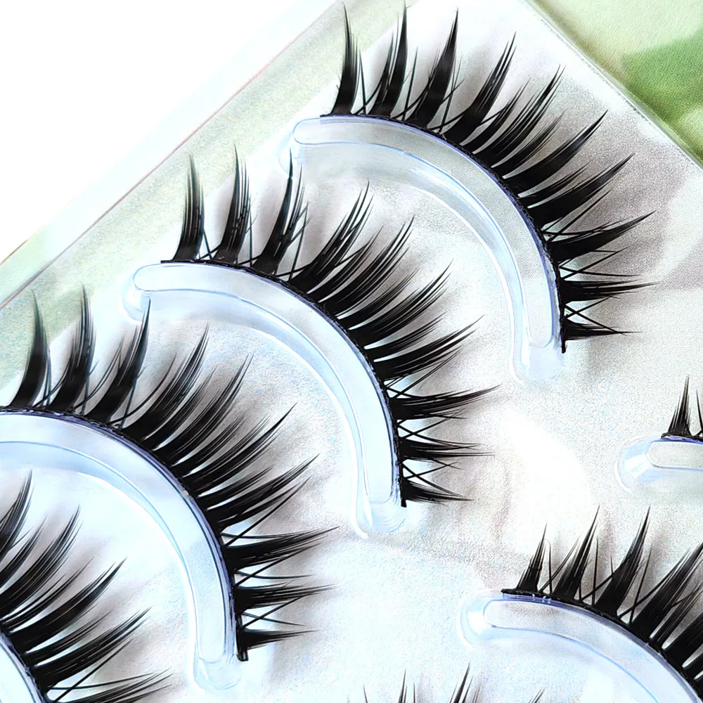 5 Pairs Makeup False Eyelash Thick Fasle Eyelashes Long Natural Thick Eyelash Extension Daily Wearing Show Cosplay Handmade