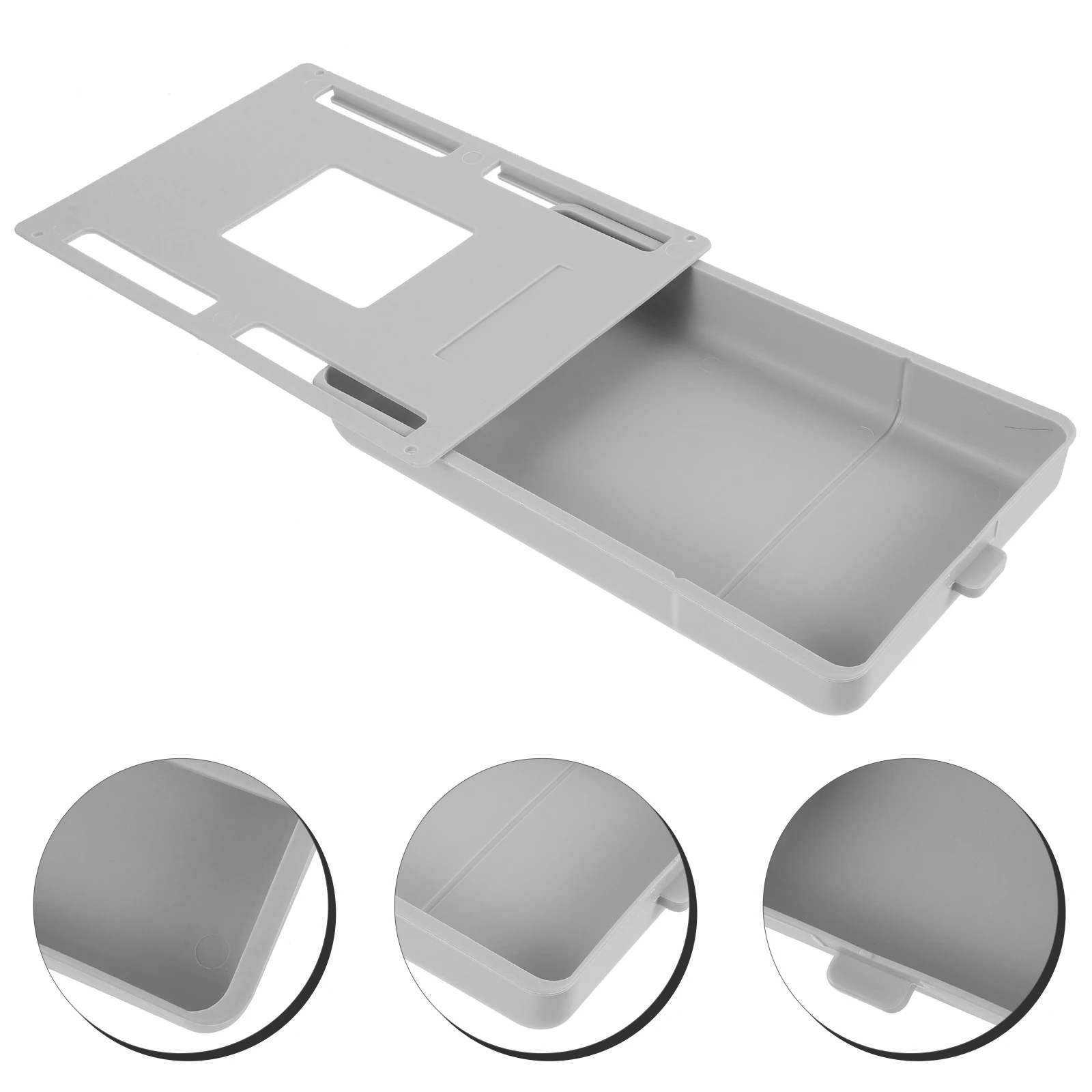 

Under Desk Drawer Storage Organizer Box White Light Grey Stick On Desk Drawer For Office Stationery Cosmetics Cellphone Self