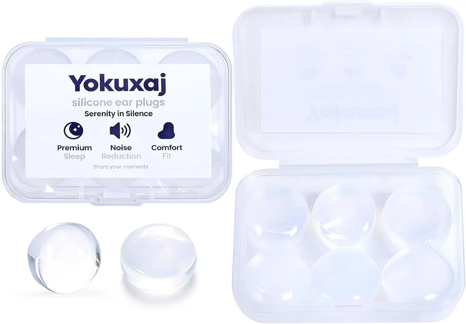 

6 Pcs Reusable Moldable Wax Earplugs, 32dB NRR for Sleeping, Swimming, Travel