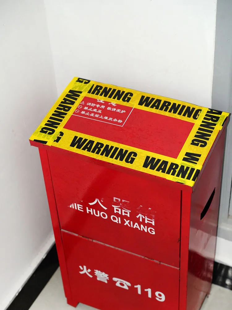 1/Roll 48mmx25m Yellow Warning Tapes Caution Keep Out Sign Barrier Safety Reminder Sticker For Store Warehouse Factory School