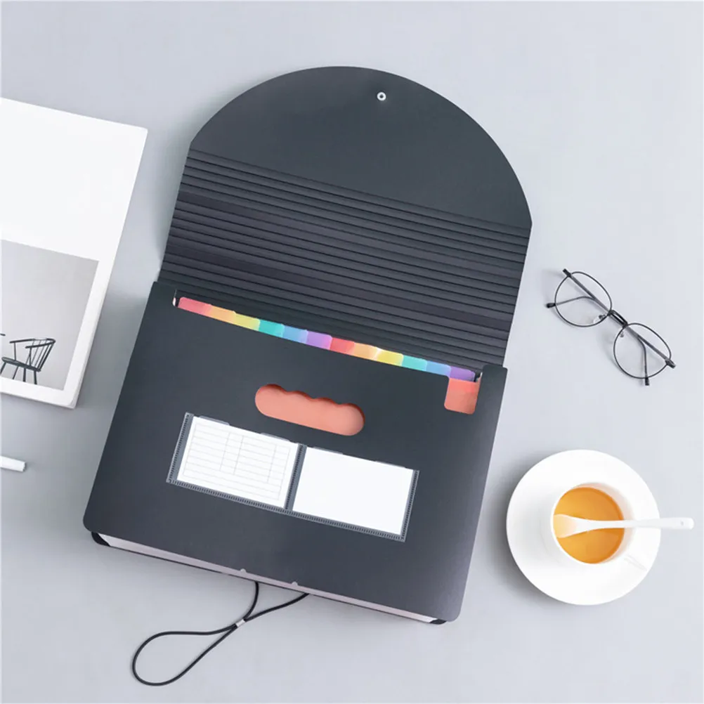 

Portable Accordion File Organizer Rainbow Expandable Plastic Document Folder Office Document Pouch Receipt Organizer Office