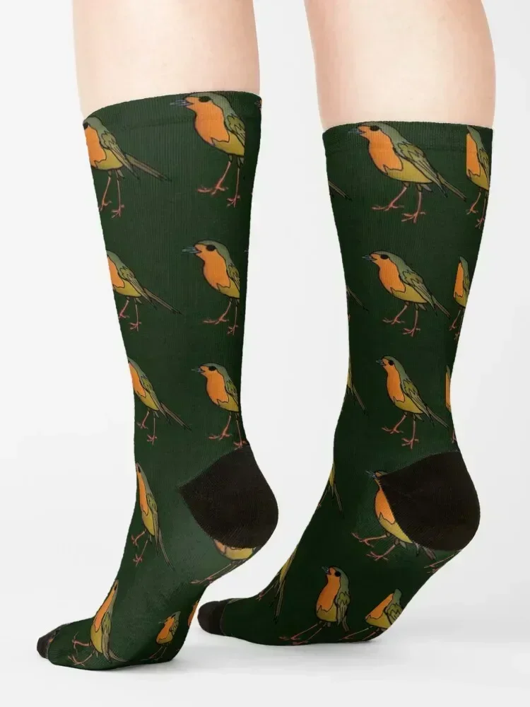 Little robin bird Socks moving stockings aesthetic Christmas designer Ladies Socks Men's