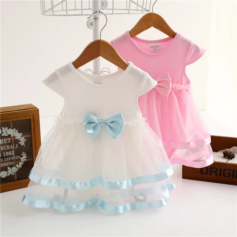 

Baby Dresses For Girls Cotton Summer Sleeveless Pink White Toddler Dress With Bodysuits Fashion Baby Clothes Jumpsuit 18-24M