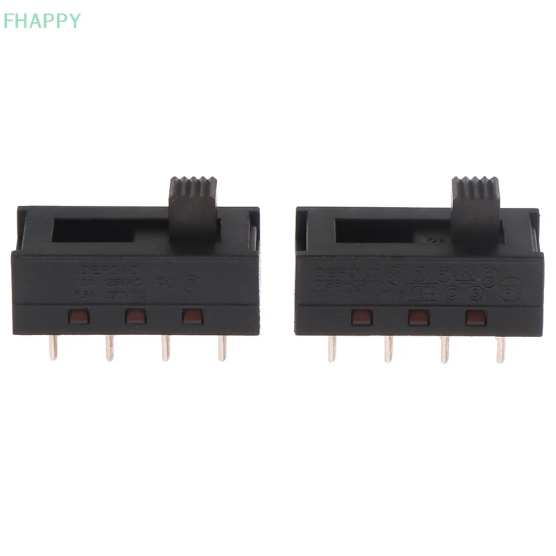 2 uds DSE-2310 pines puntiagudos 8 pies 3 archivos 10A250V interruptor de palanca interruptor deslizante negro interruptor de secador de pelo