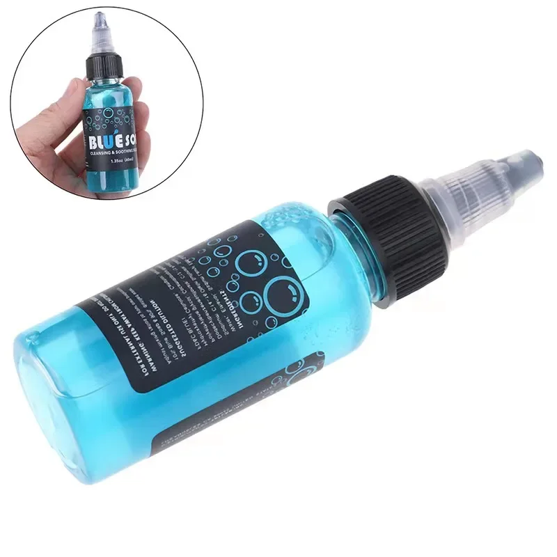 Professional 40ML Tattoo Blue Soap Cleaning Soothing Solution Liquid Soap Press Bottle Blue Algae Foaming Press Bottle