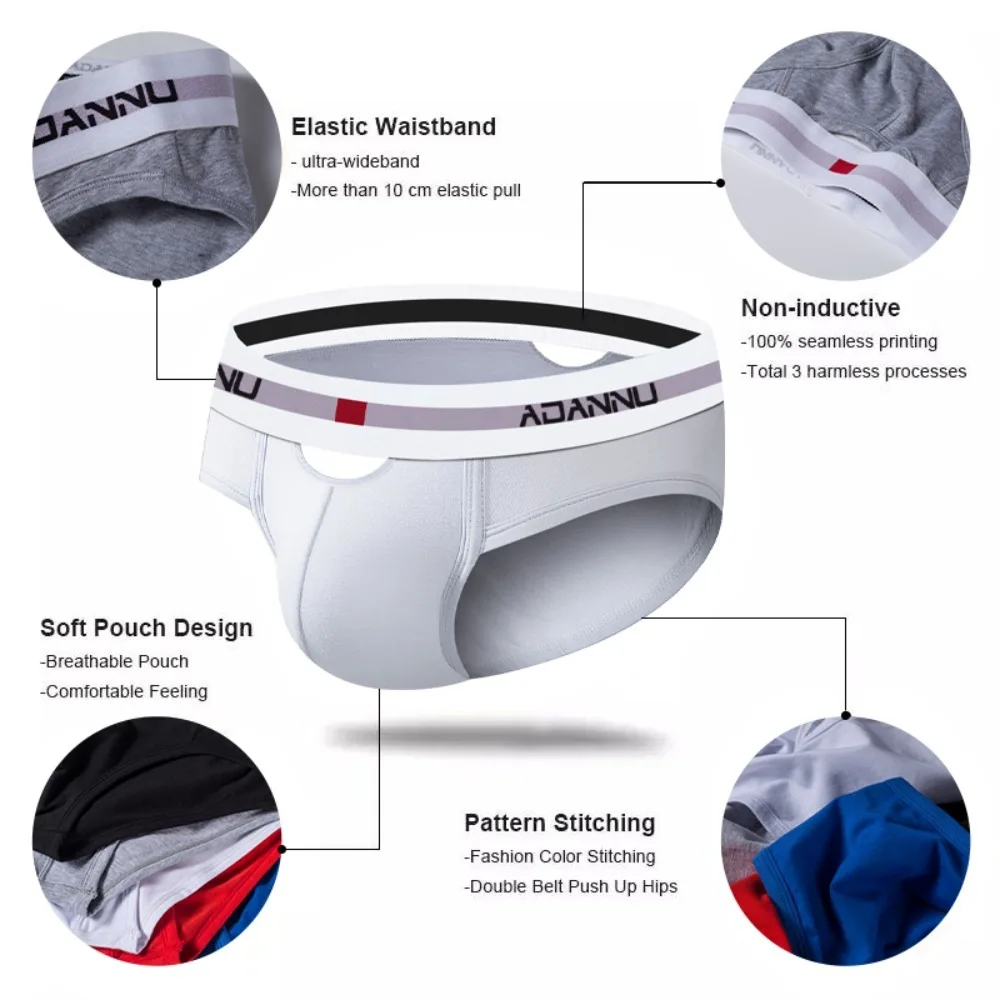 Ropa interior para hombre, ropa interior Sexy con personalidad, diseño con apertura frontal y trasera, transpirable, cómoda, triangular de cintura baja, calzoncillos para hombre