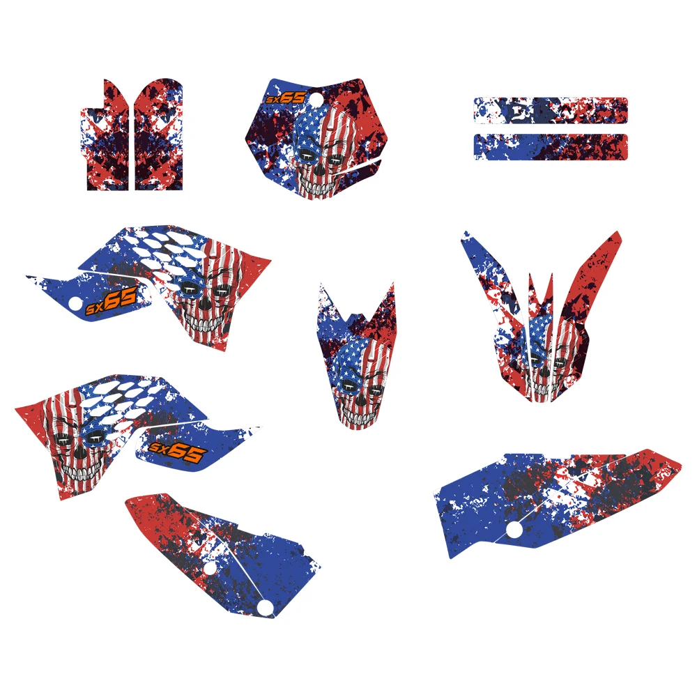 Custom Motorcycle Decals Full Set for KTM SX65 2009-2015 Off-Road Waterproof Scratch-Resistant High Quality Sticker