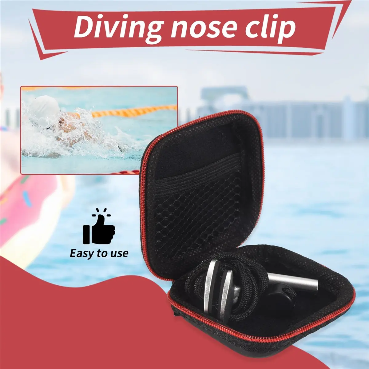 828 SALE Aviation Aluminum Free Diving Nose Clip Comfortable Diving Surfing Swim Nose Clips Non-Slip Silicone Pad At Both,Silver