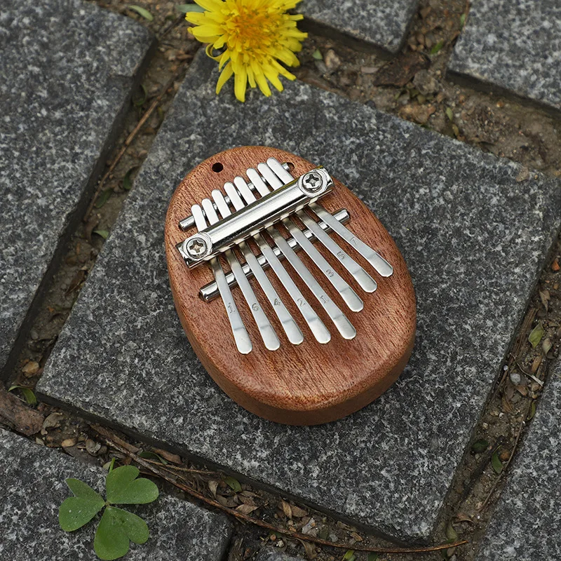 Wood & Kalimba Thumb Piano Portable 8-Key Mini Piano with 8 Tines Brown Finger Piano for Kids 14+ Musical Instrument Gifts