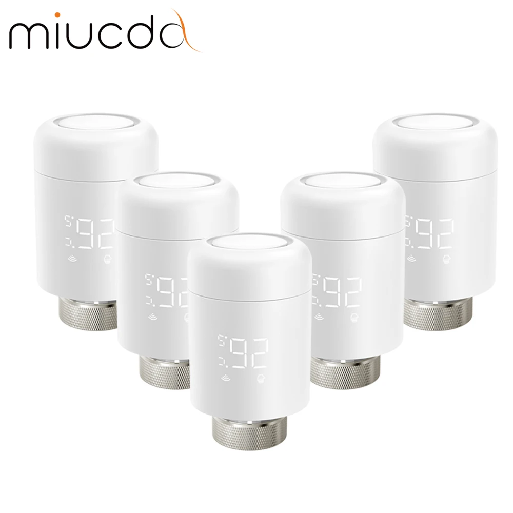 

MIUCDA Tuya Zigbee 1-6PCS TRV Temperature Radiator Valve Actuator Smart Thermostat Controller Works With Alexa Google Home