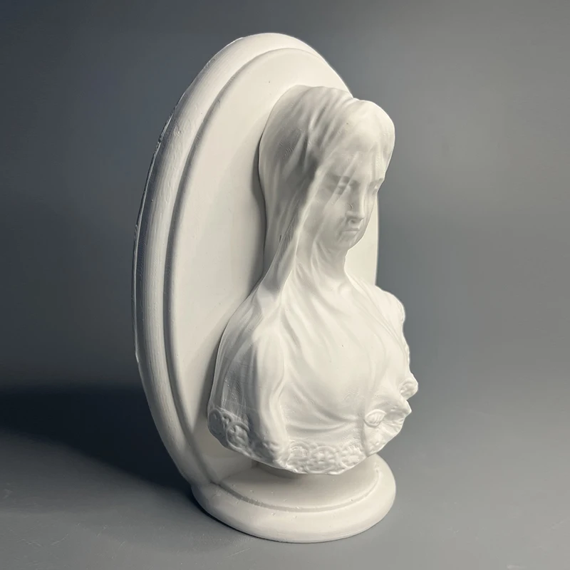 Vintage Roman Figurative Sculpture Abstract Veiled Female Bust Statue Bookshelf Ornament Craft Figurine Indoor Aesthetic Decor